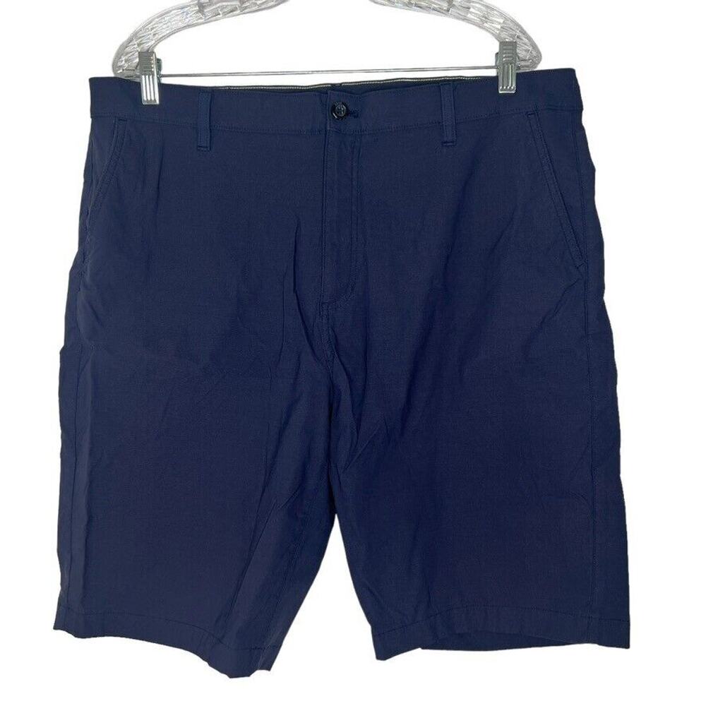 Eddie Bauer Navy Blue Flat Front Vintage Chino 11.5" Shorts Size 40 Men's